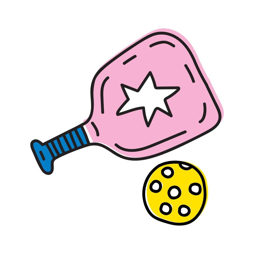 Pickleball sport. badge illustration on white background. vector