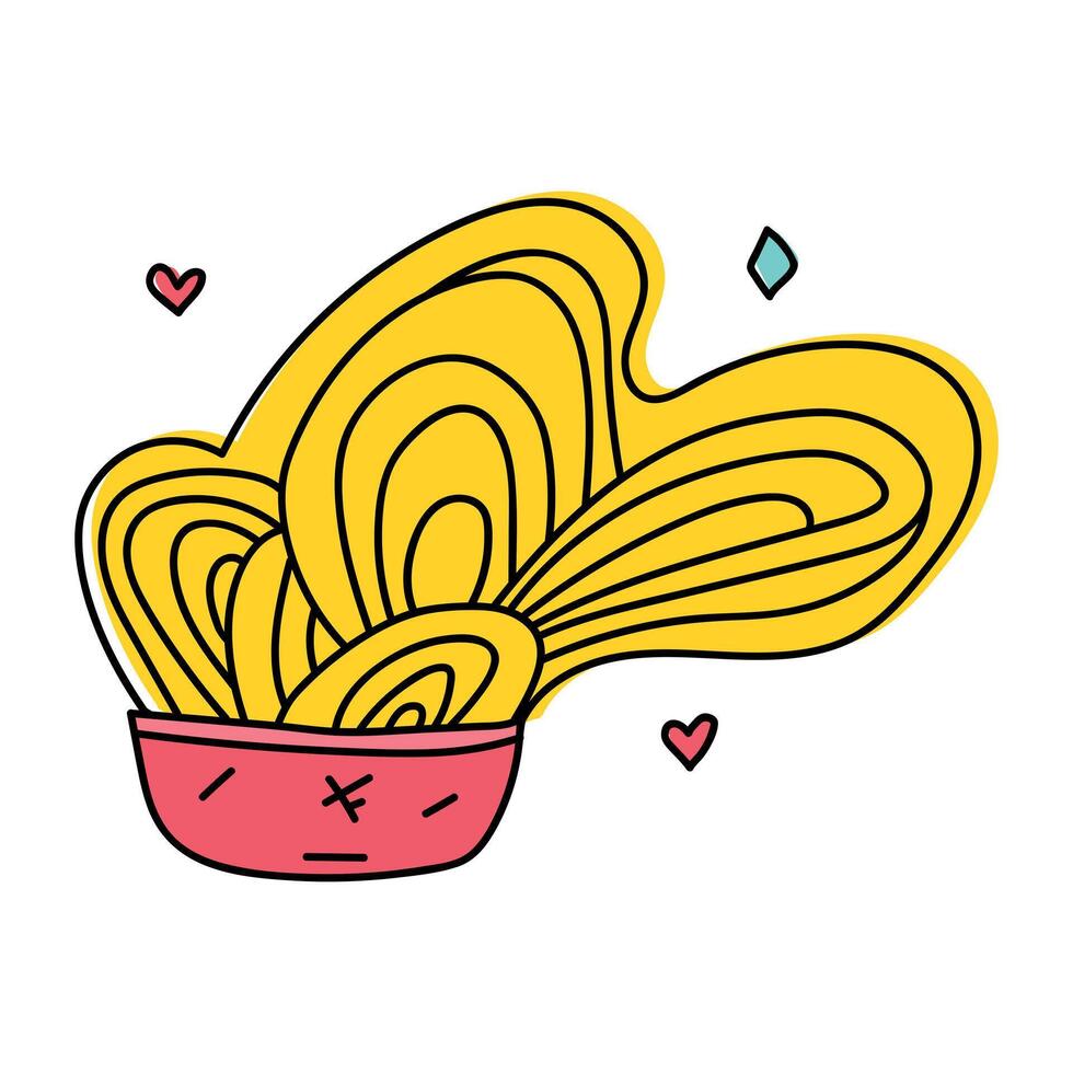Ramen soup. hand drawn illustration. Concept for cafe, restaurant. vector
