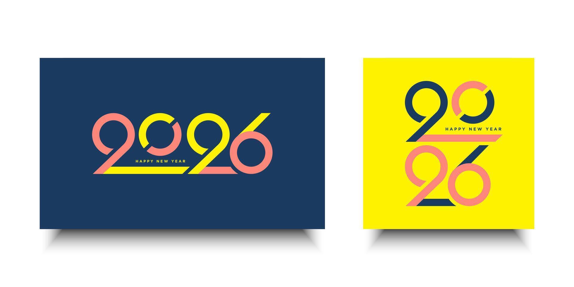 2026 new year design. Greeting design with number of year. vector