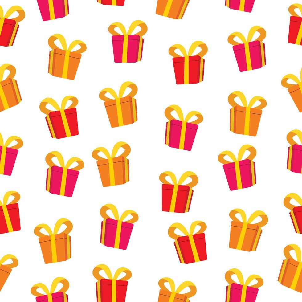 seamless pattern with gift boxes on the white background vector