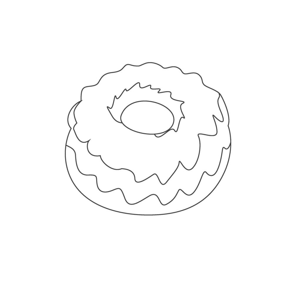 putu ayu Indonesian Snack Outline Illustration vector
