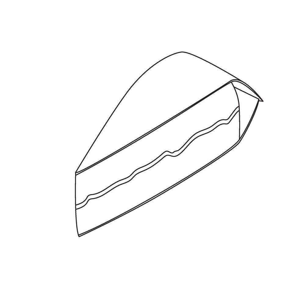 martabak Indonesian Snack Outline Illustration vector