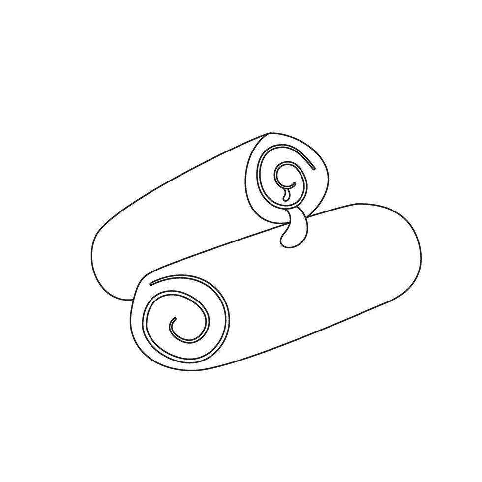 dadar gulung Indonesian Snack Outline Illustration vector