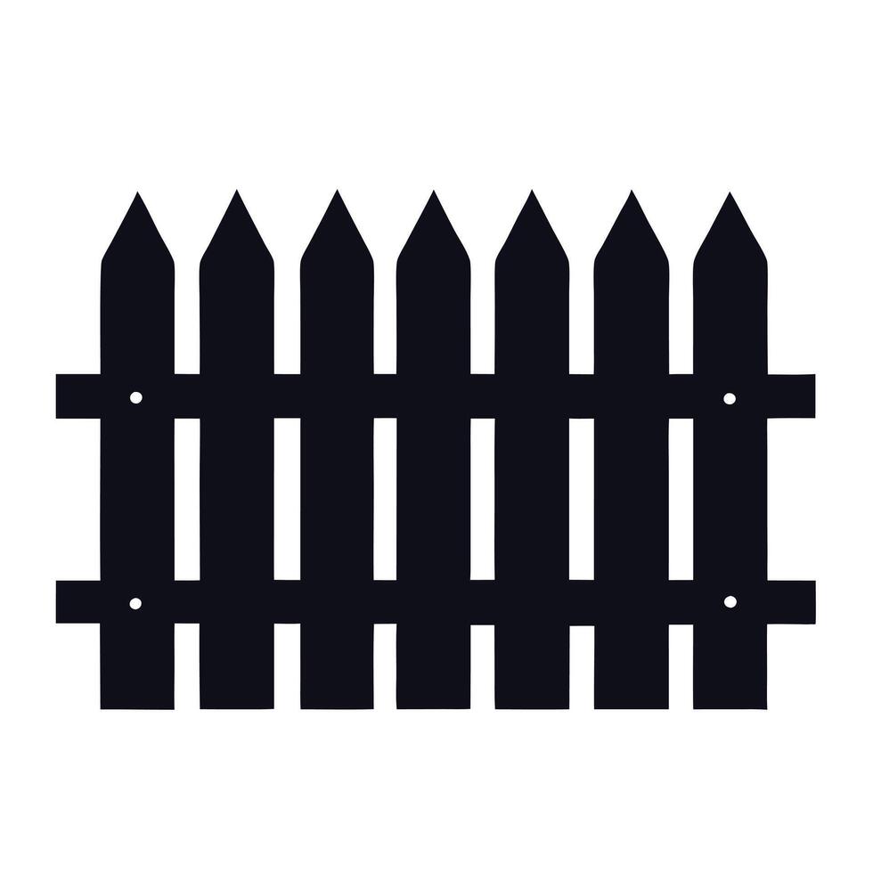 A black fence with a white background vector