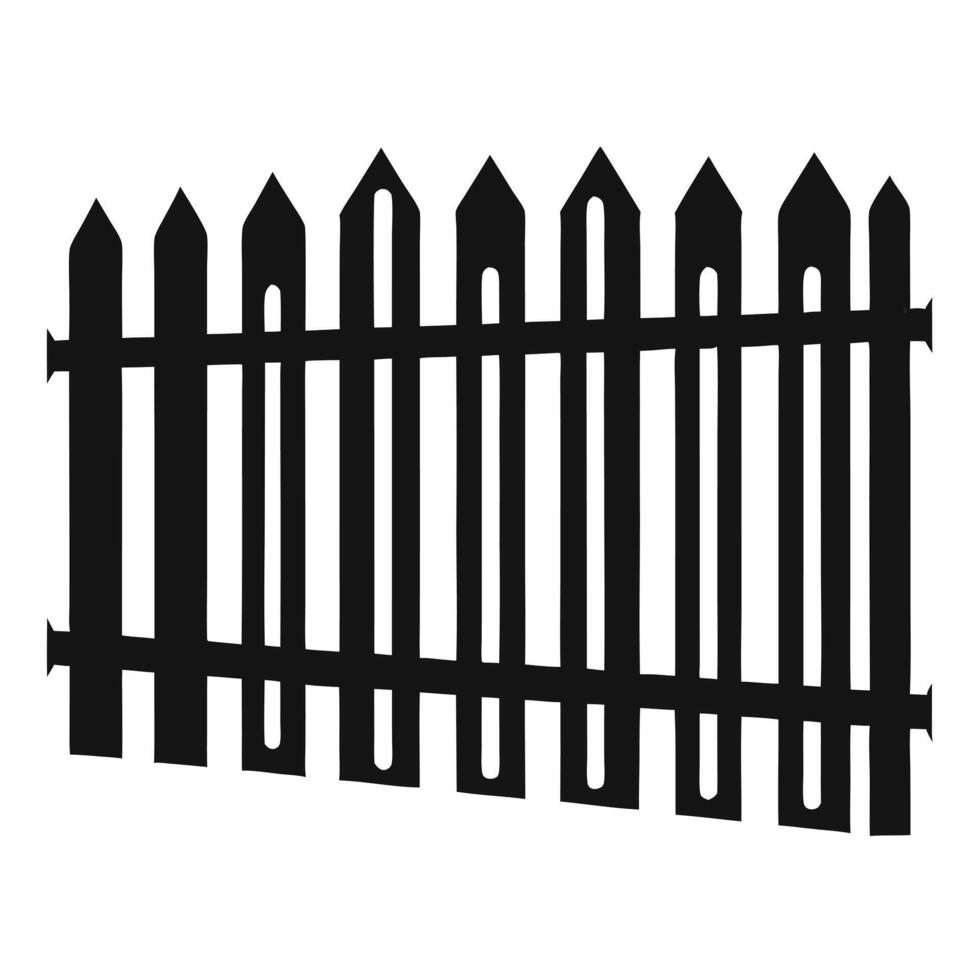 A black and white illustration of a fence vector