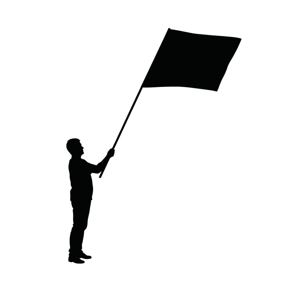 Man holding a flag vector