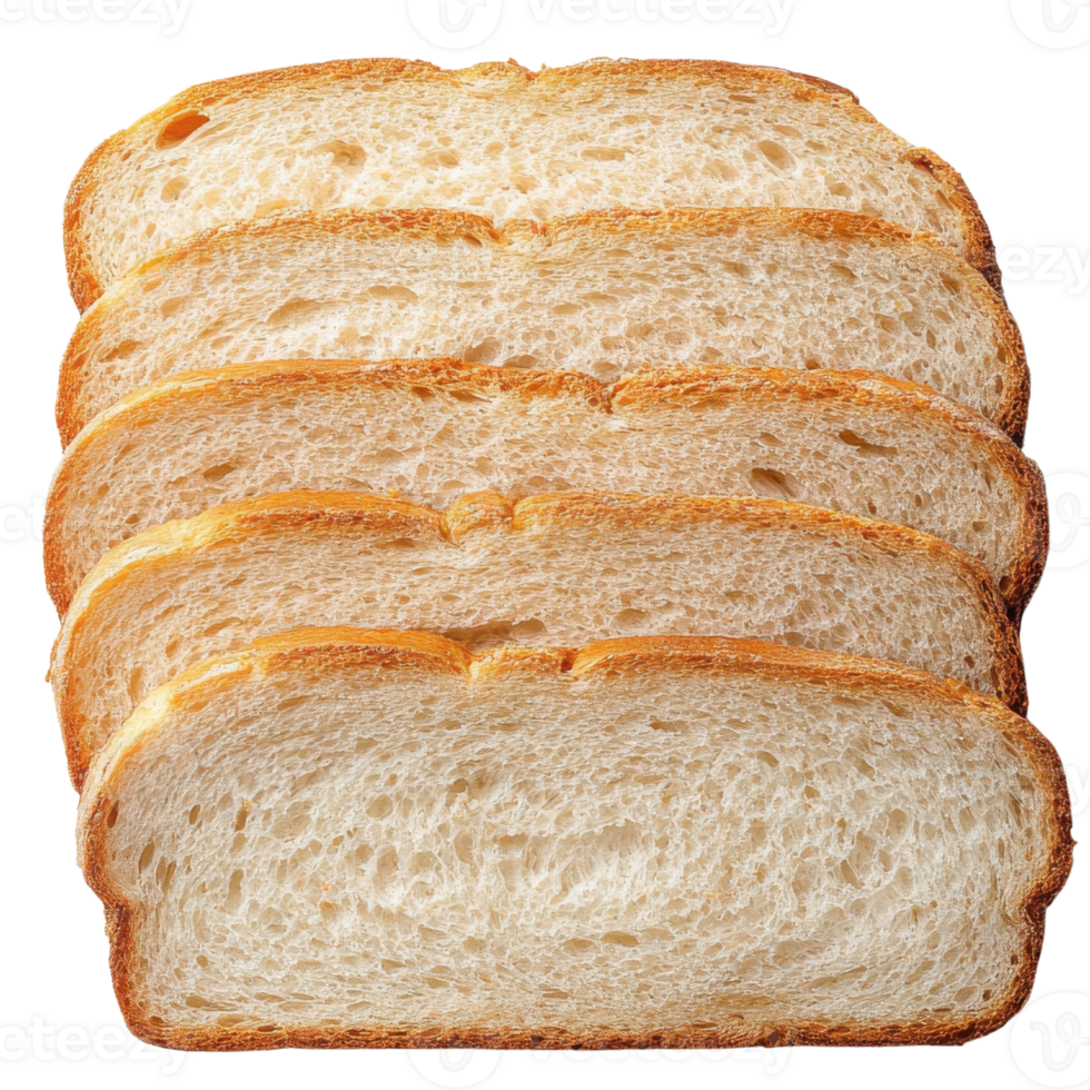Freshly sliced bread with golden crust and soft interior png