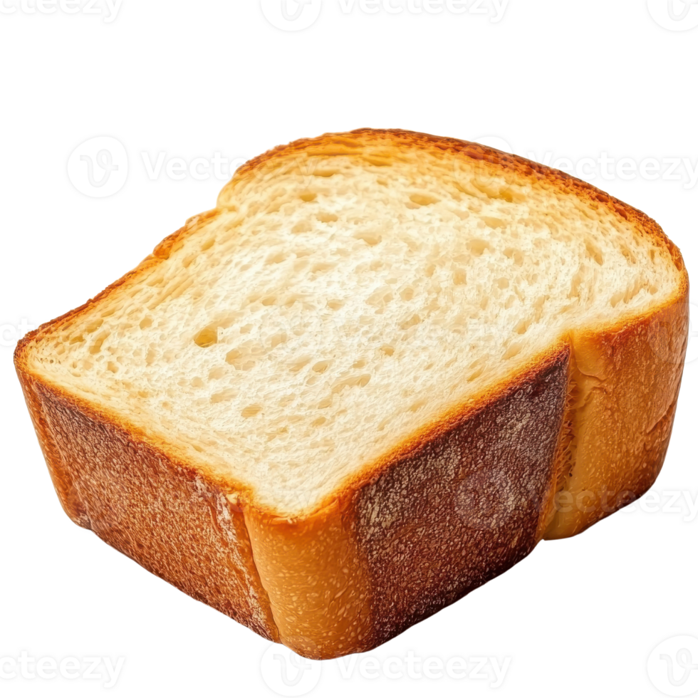 Freshly baked bread slice with golden crust and soft interior png