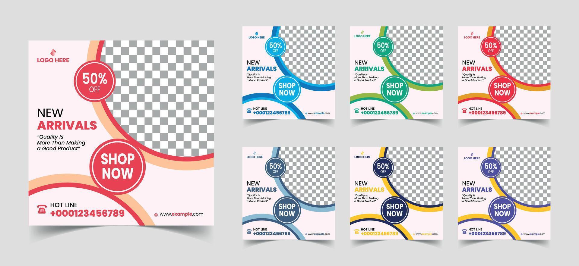 This is Digital business marketing social media post and web banner Digital business marketing social media post and web banner for ads with place for the photo. vector