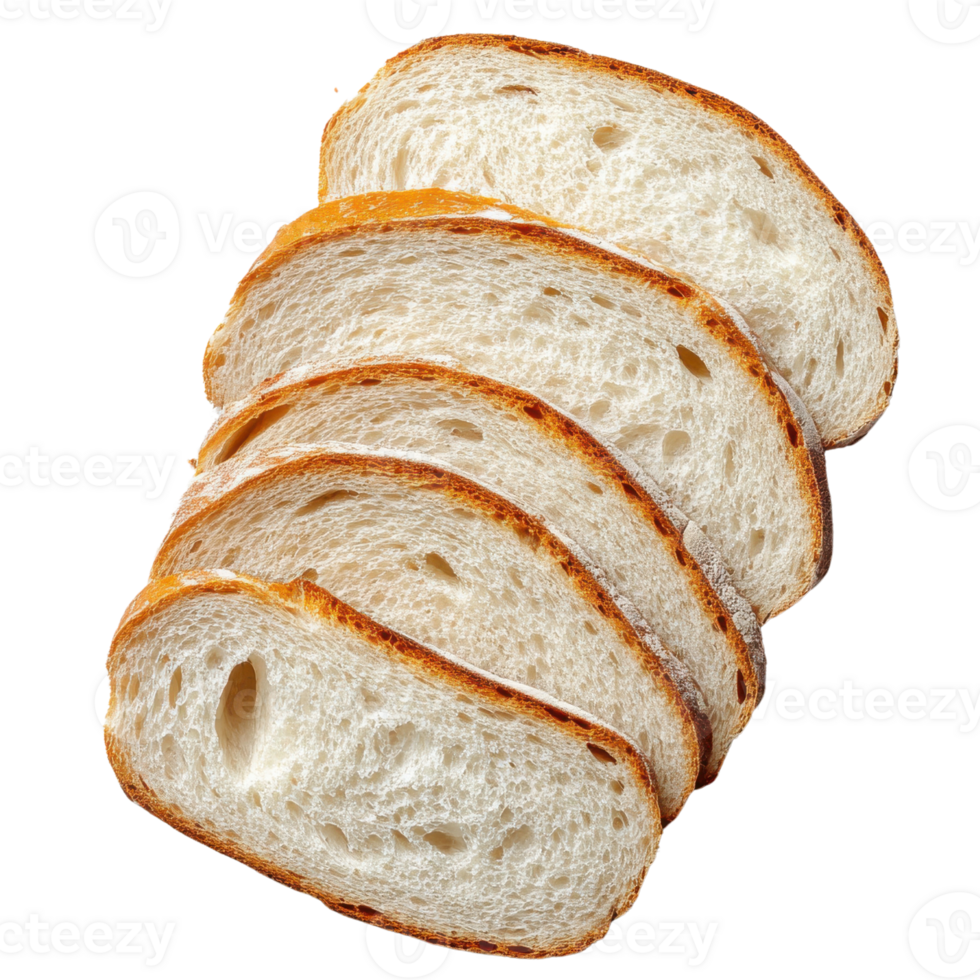 Freshly sliced white bread with golden crust, perfect for sandwiches png