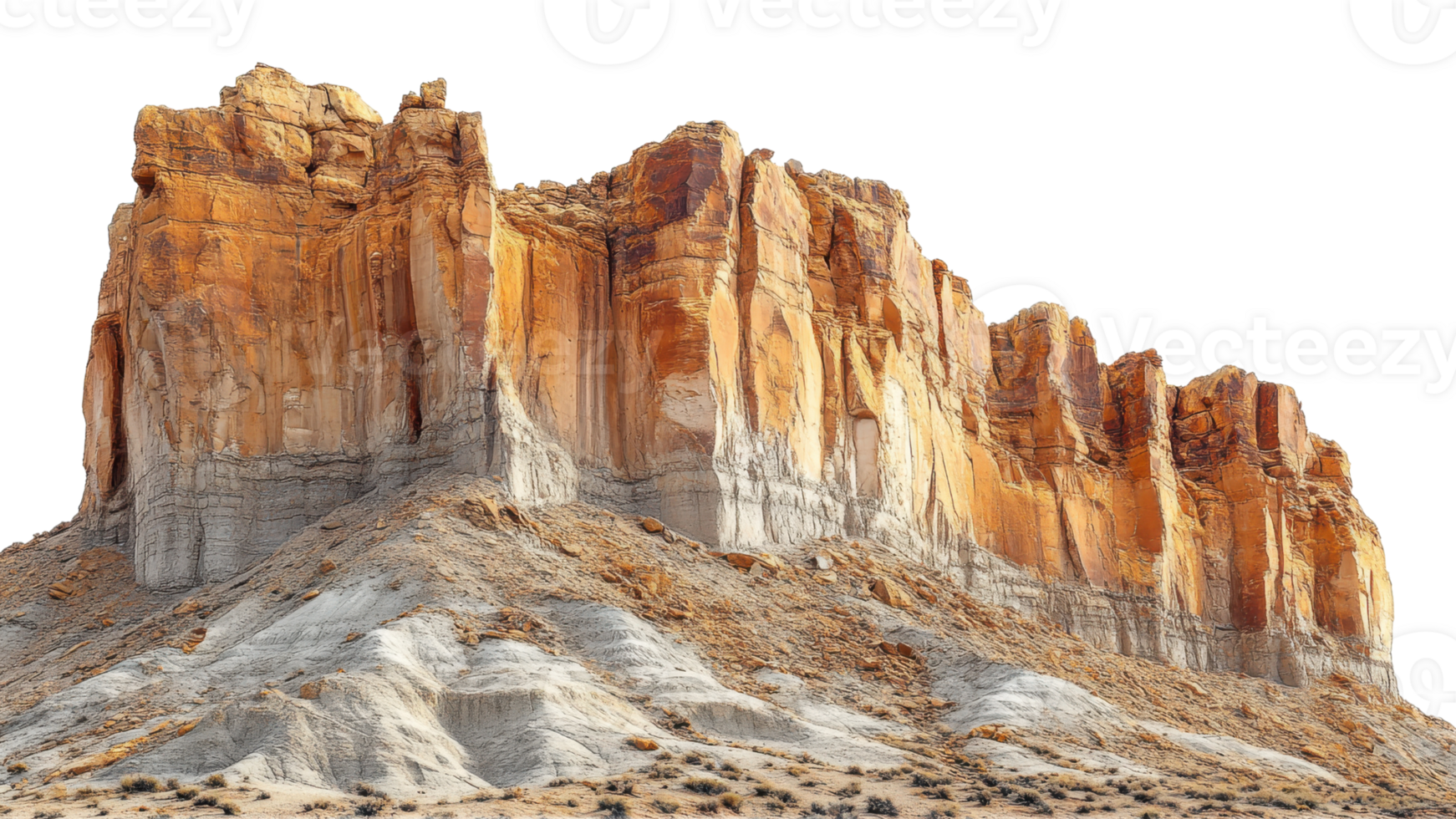 Majestic rock formation showcasing vibrant orange and gray hues, surrounded by arid terrain. This stunning geological feature highlights beauty of natures artistry png