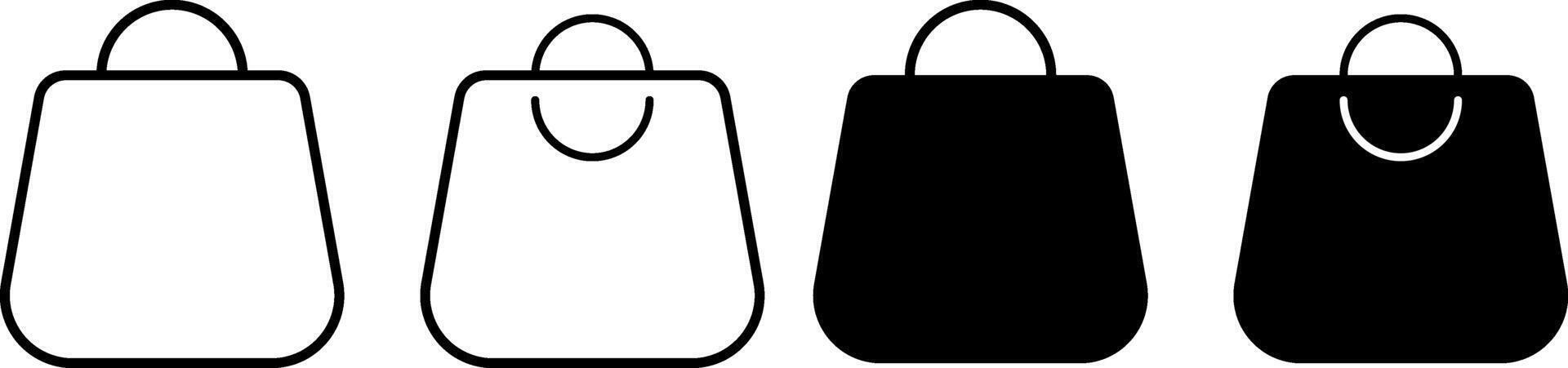 Set of shopping bag icon. paper bags sign. Bag symbol. Online Shop Symbol vector