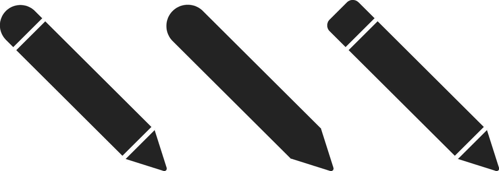 Glyph pencil icon set. concept icon of stationery. Pencil sign vector