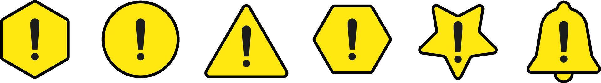 Warning caution sign icon set. danger Exclamation mark signs ...