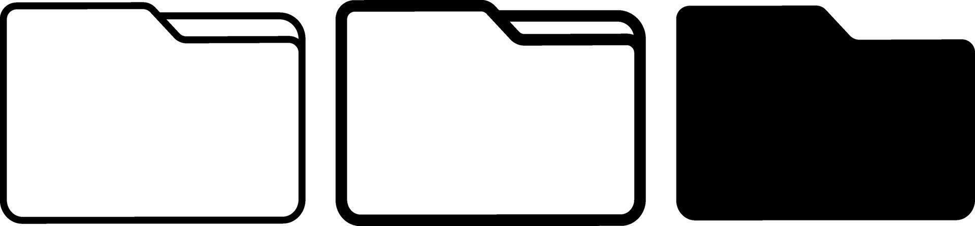 folder icon set. Office document folder symbol. Empty file thin sign. Archives files vector