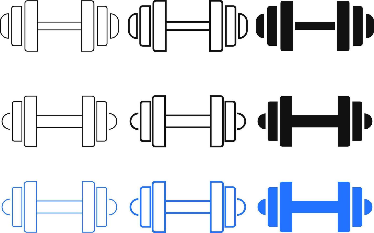 dumbbell icon set. dumbbell icon. perfect for workout and exercise vector