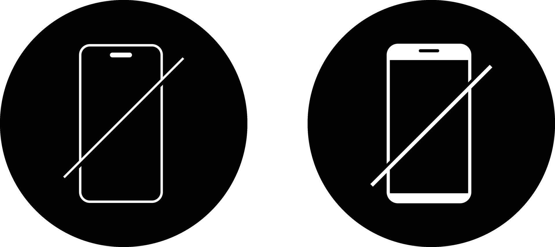 No phone icon set. Warning sign no phone. Turn off phone icon symbol. Set of signs vector