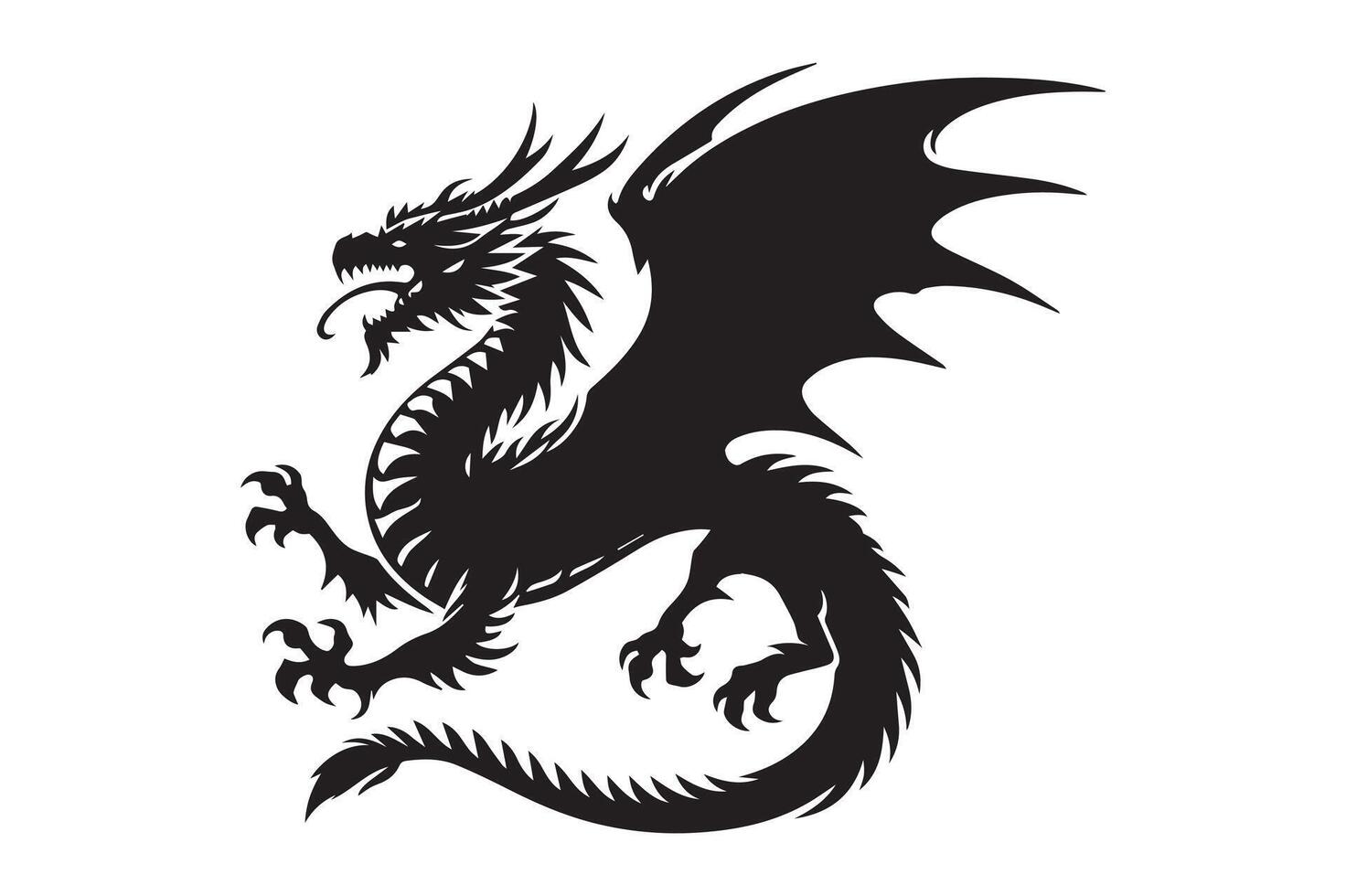 Download Free Dragon Silhouettes in EPS Format vector