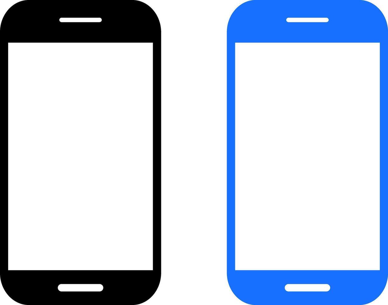 Mobile phone icon set. Cellphone sign symbol. Smartphone sign. Modern black. vector