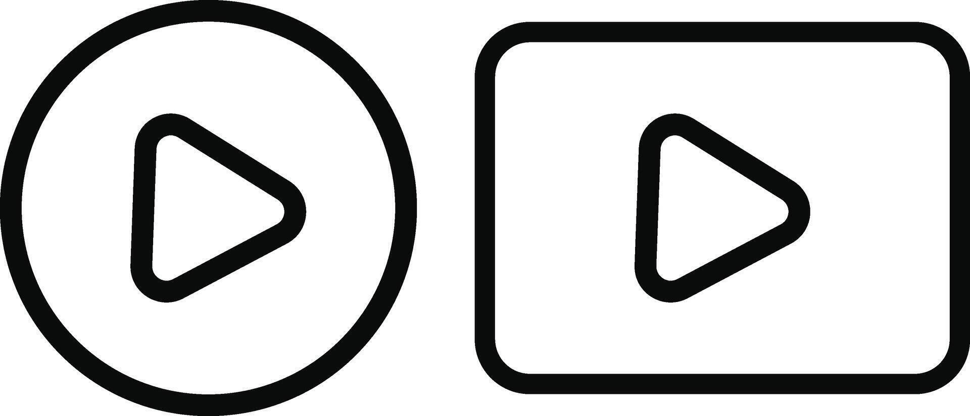 Play button icon set. player icon symbol vector
