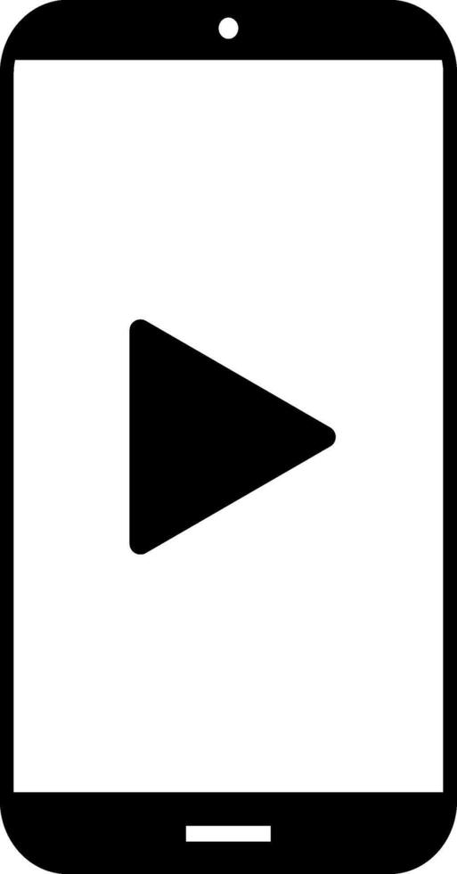 mobile phone screen with play button icon . play button. application icons. play button electronic technology device vector