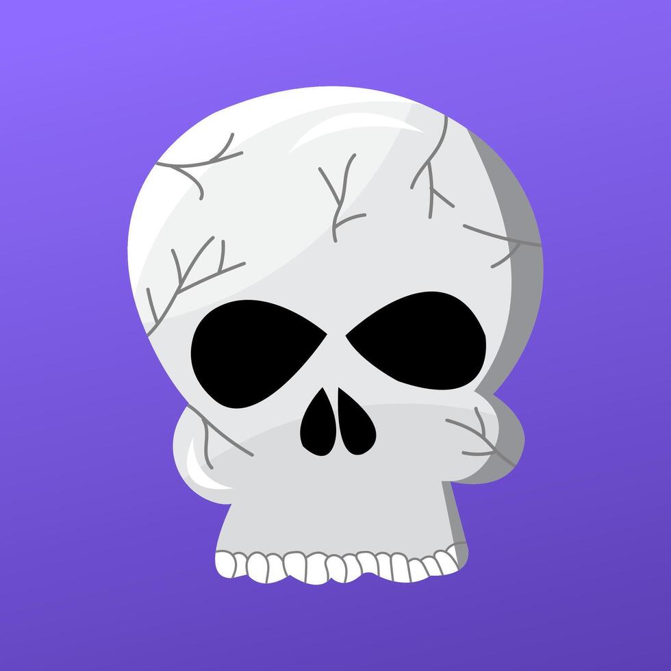 A skull with a black face and white teeth vector