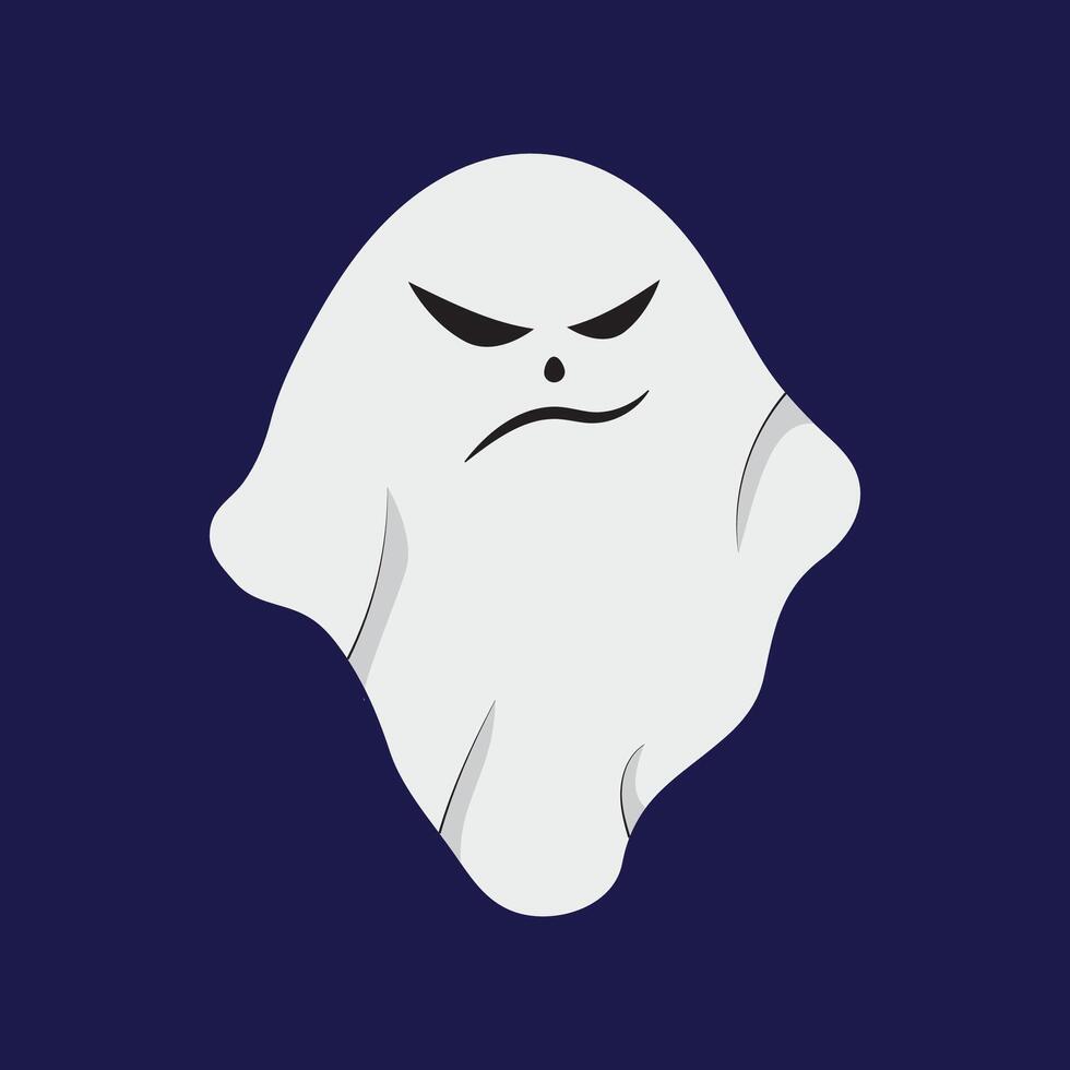 A ghost with an angry expression on its face vector