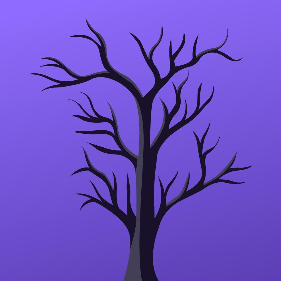 A purple background with a tree in the middle vector