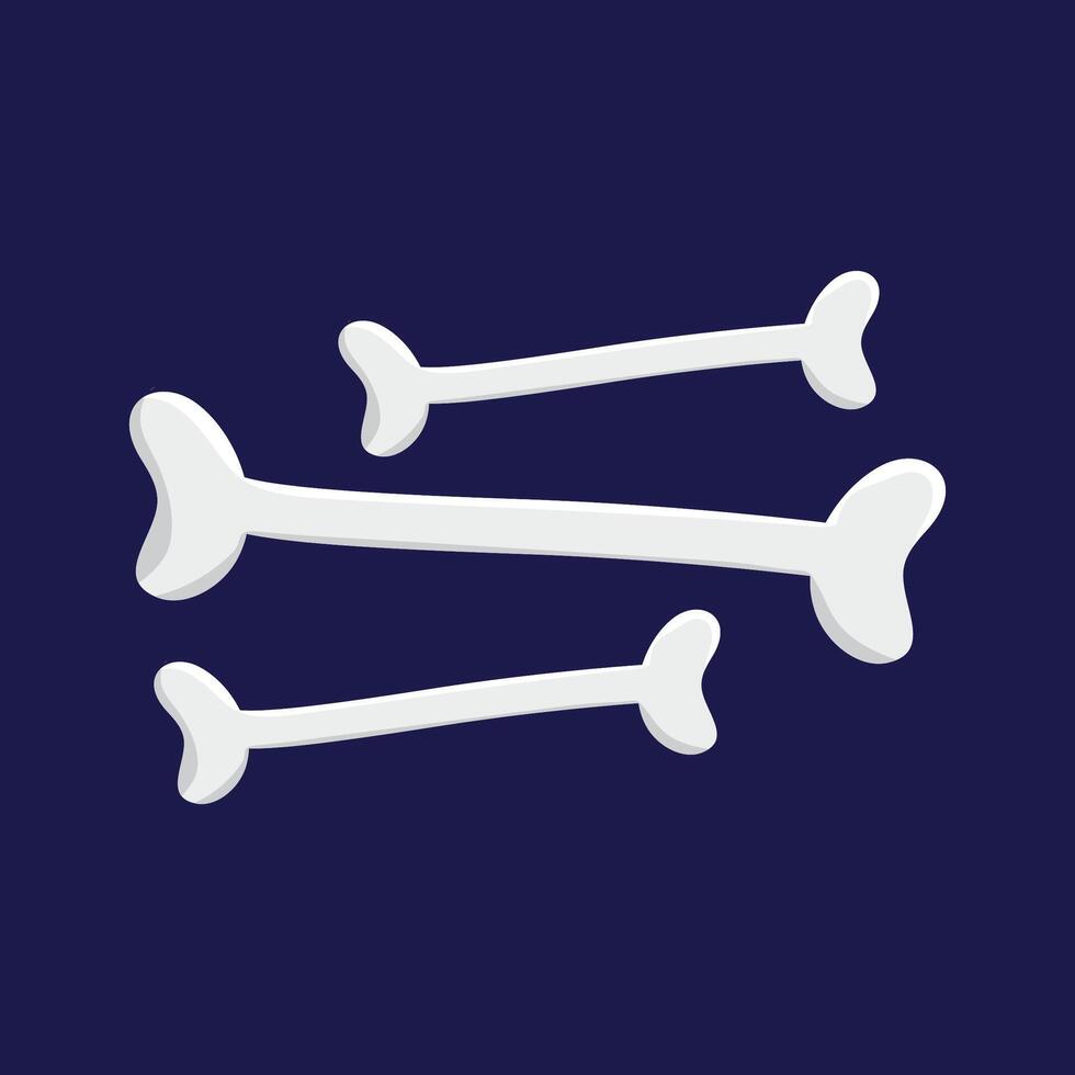 Three white bones are shown on a blue background vector