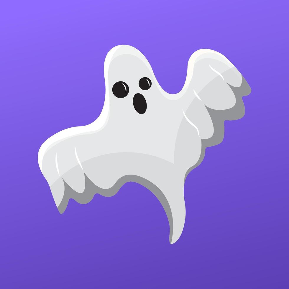 A ghost is flying in the air with its eyes wide open vector