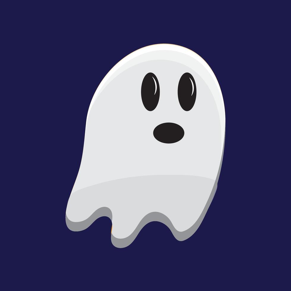 A ghost with a surprised expression on its face vector