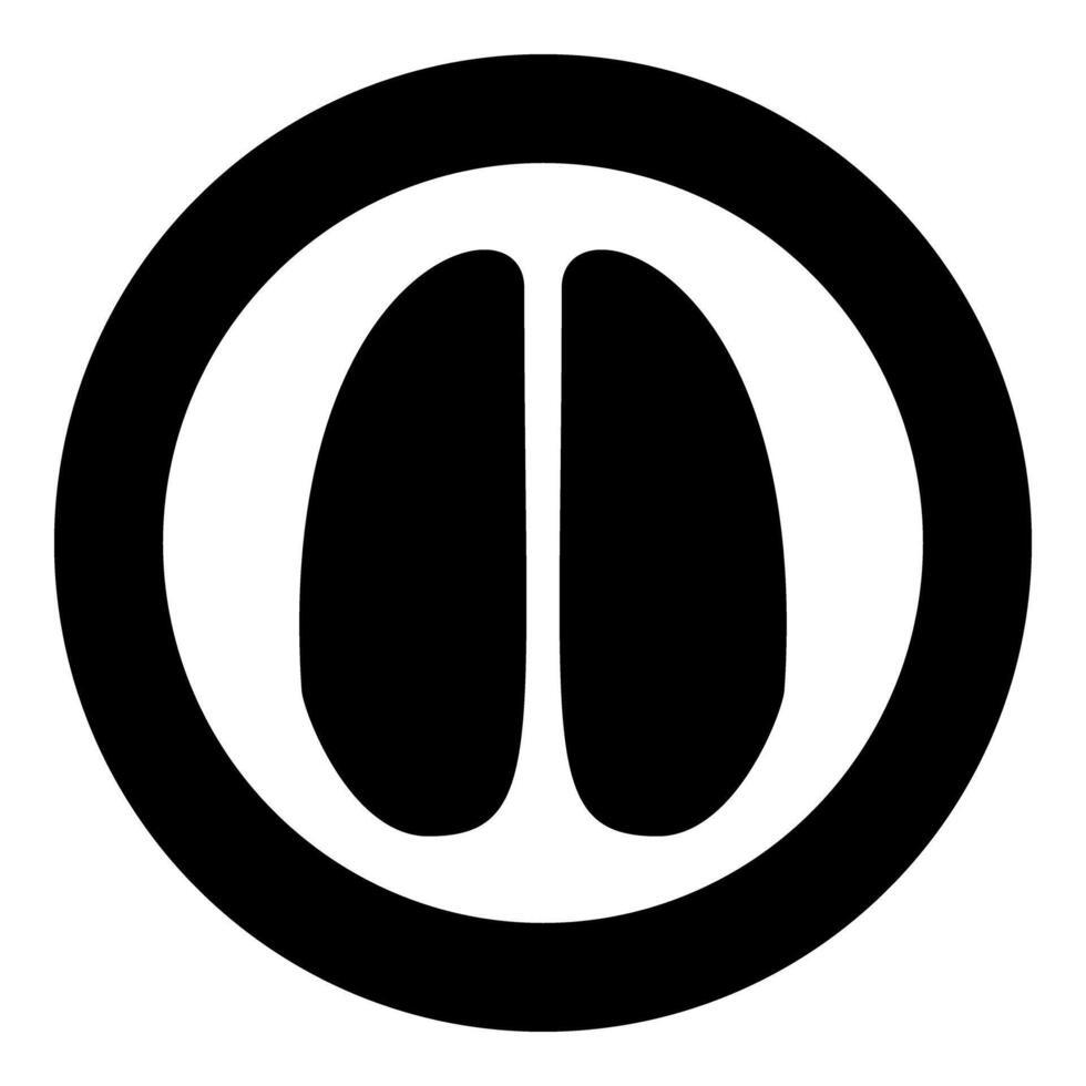 Hoof print deer icon in circle round black color illustration image solid outline style vector