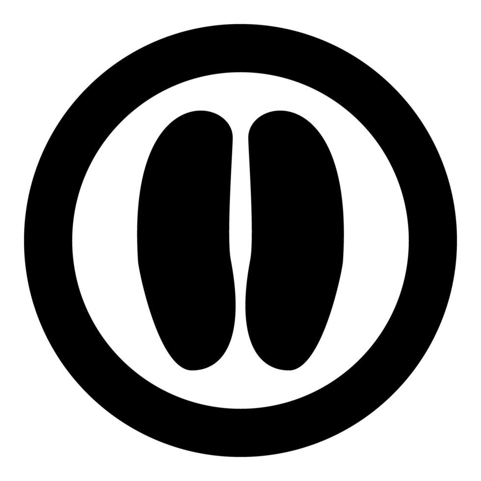 Hoof print cow bull icon in circle round black color illustration image solid outline style vector