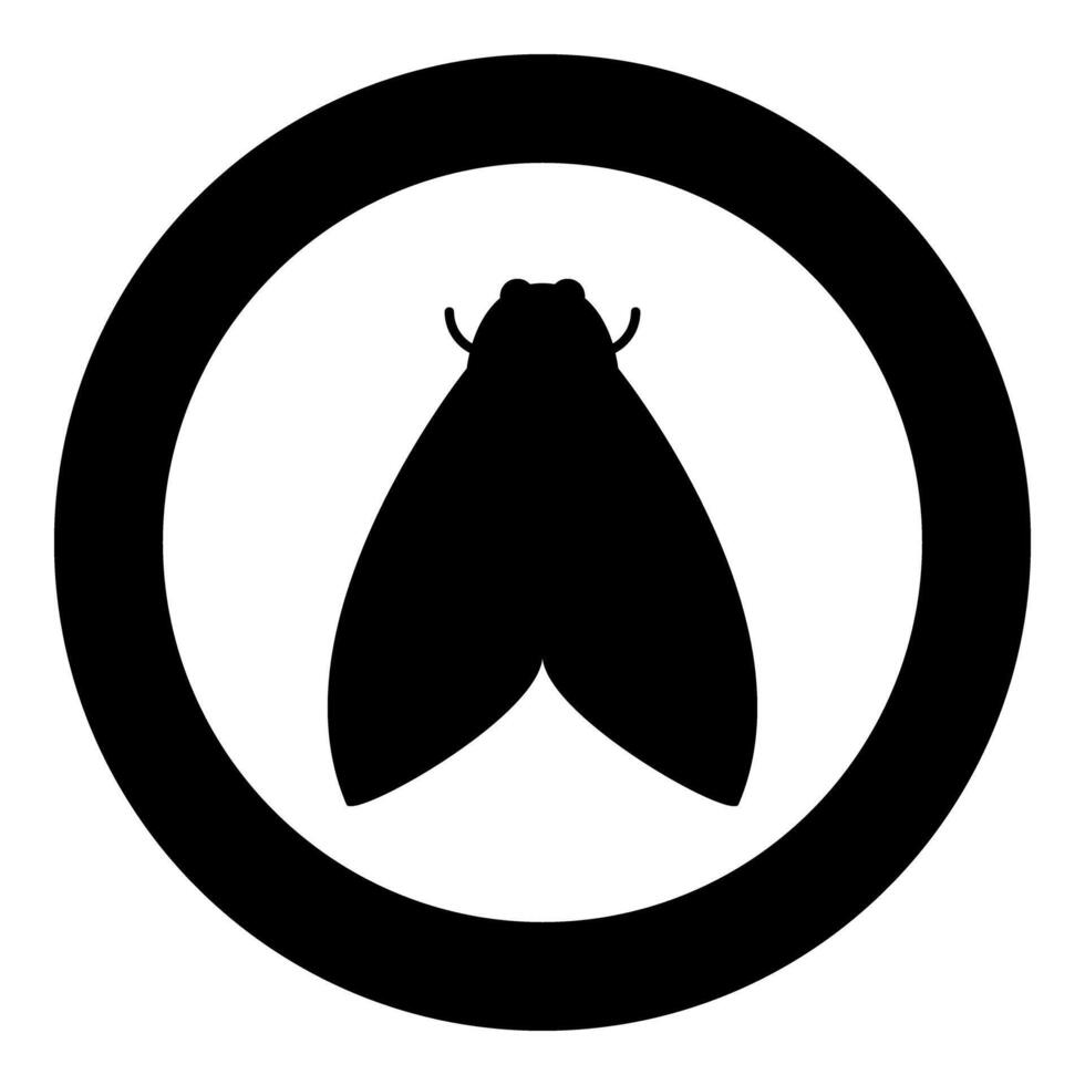 Moth butterfly clothing icon in circle round black color illustration image solid outline style vector