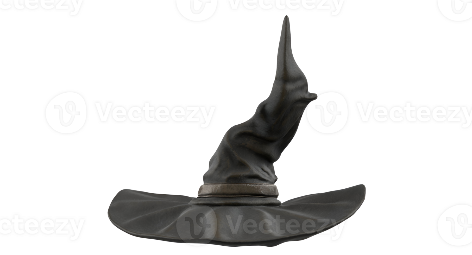 A pointed black hat with a wide brim, often associated with magic and wizardry. png