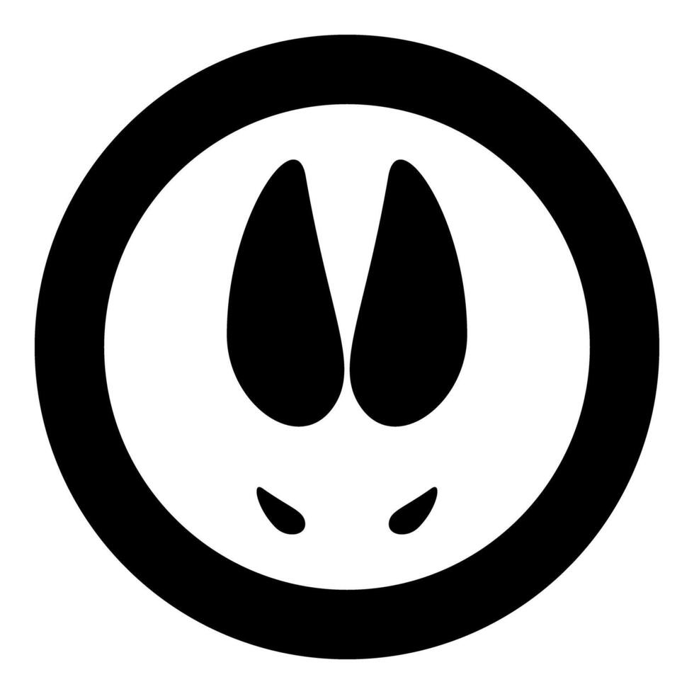 Hoof print wild boar hog icon in circle round black color illustration image solid outline style vector