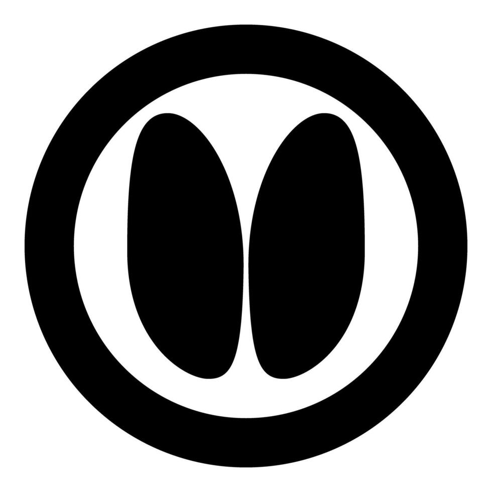 Hoof print sheep ewe ram wether icon in circle round black color illustration image solid outline style vector