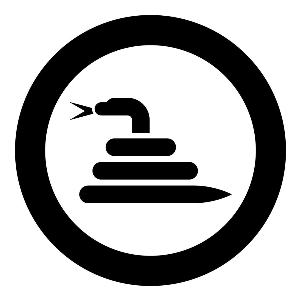 Twisted snake icon in circle round black color illustration image solid outline style vector