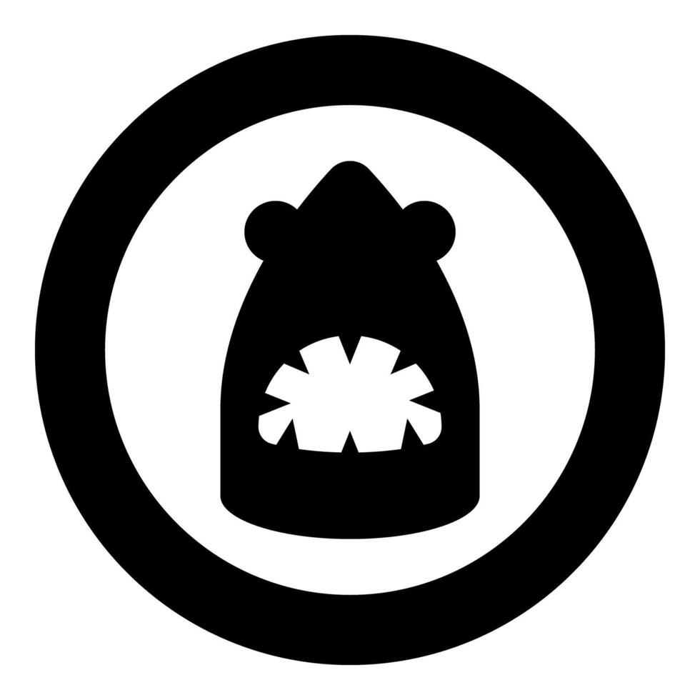Shark head icon in circle round black color illustration image solid outline style vector