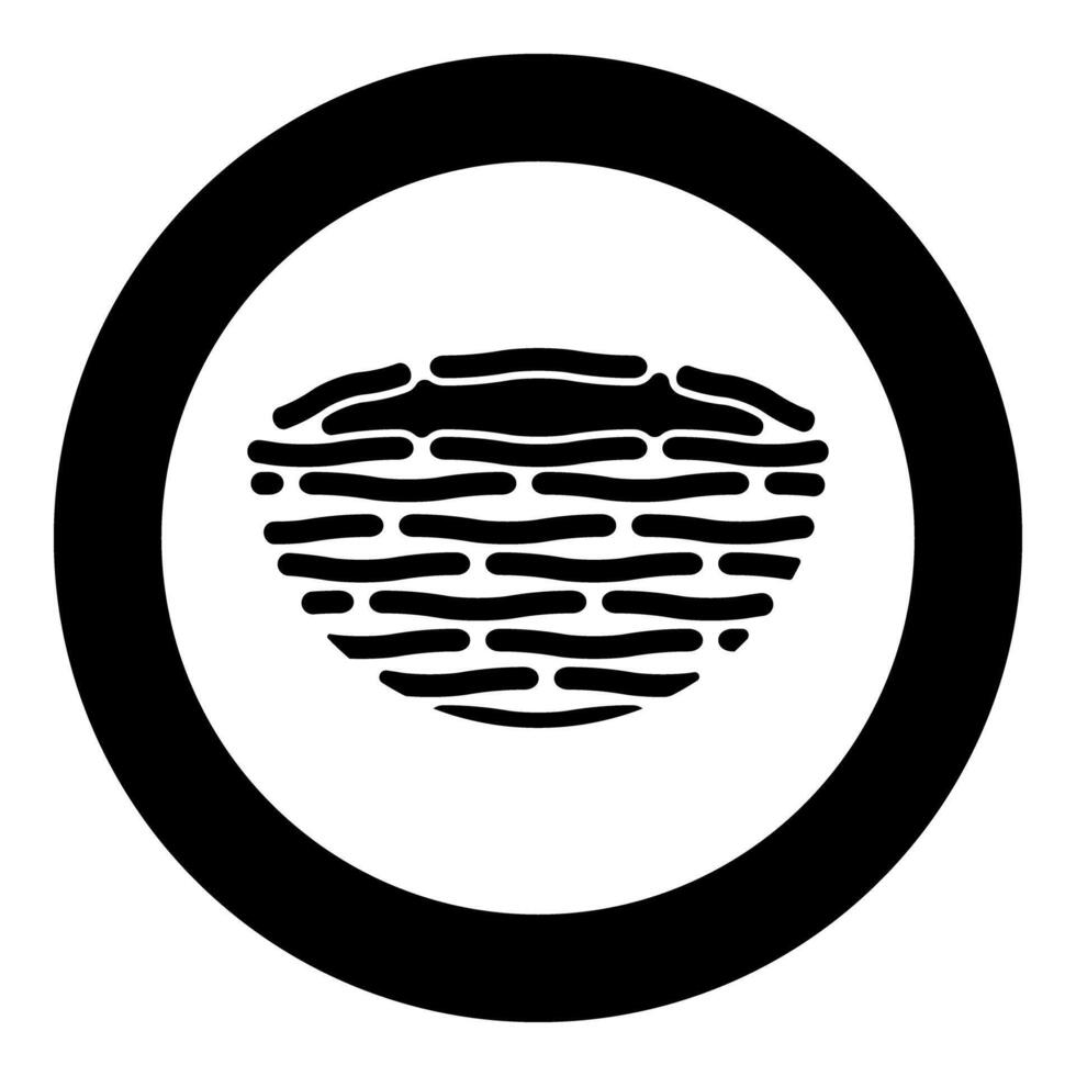 Bird's nest bird icon in circle round black color illustration image solid outline style vector
