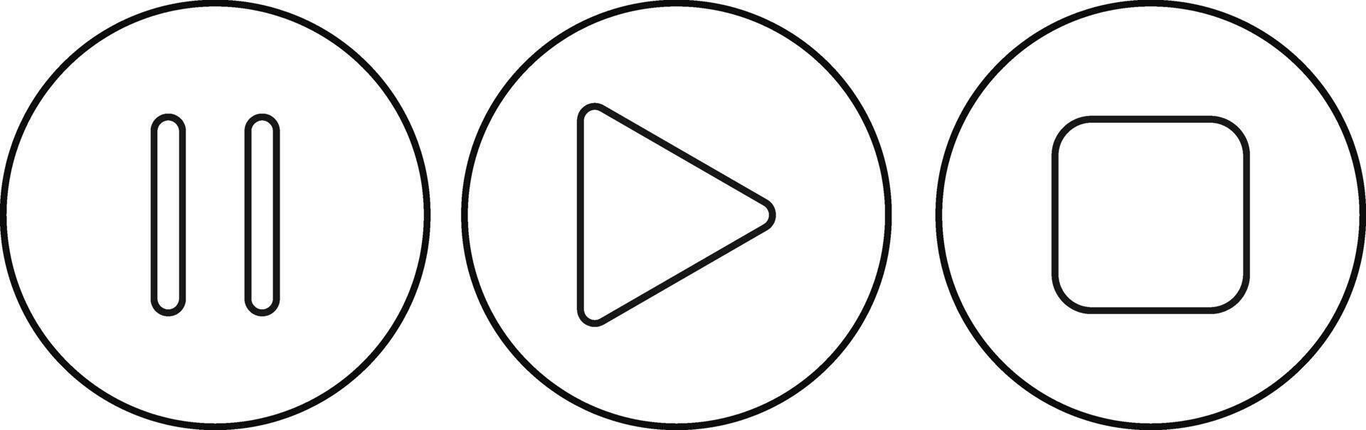 Play, pause and stop icon, media button icons. multimedia icons. Player button icon symbol. Elements for play streaming . play pause resume fast forward vector