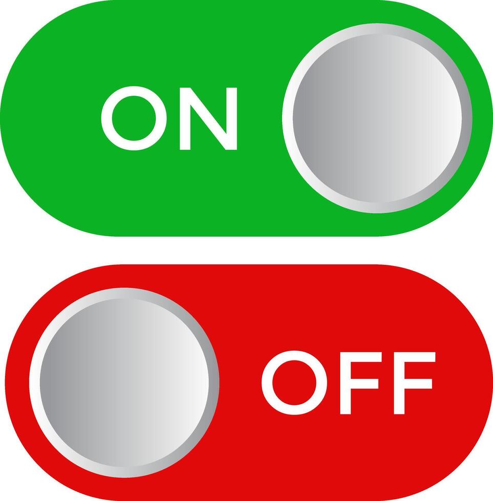 Set of Toggle switch button icon. Setting toggle icons design. Material design switch buttons vector