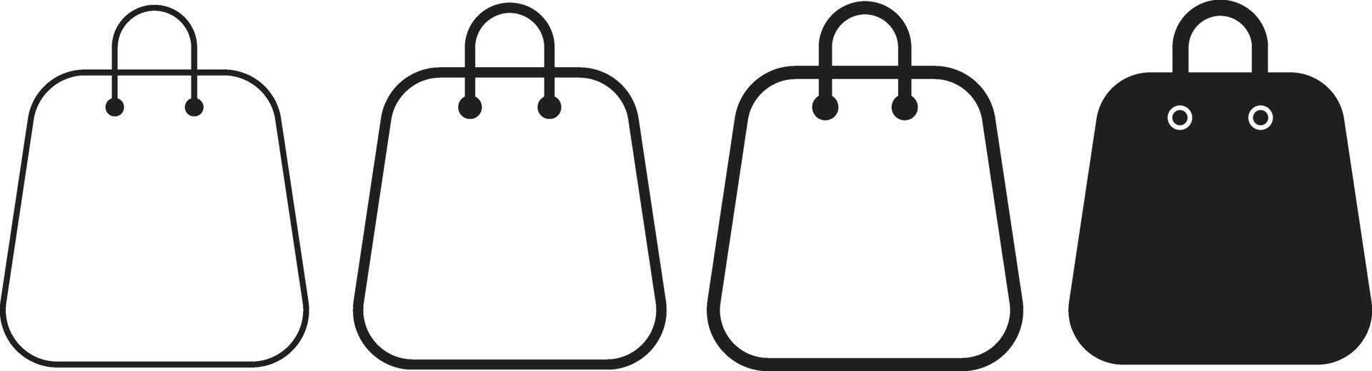 shopping bag icon set. Paper Bags. Online Shop Symbol. Commerce Sign vector