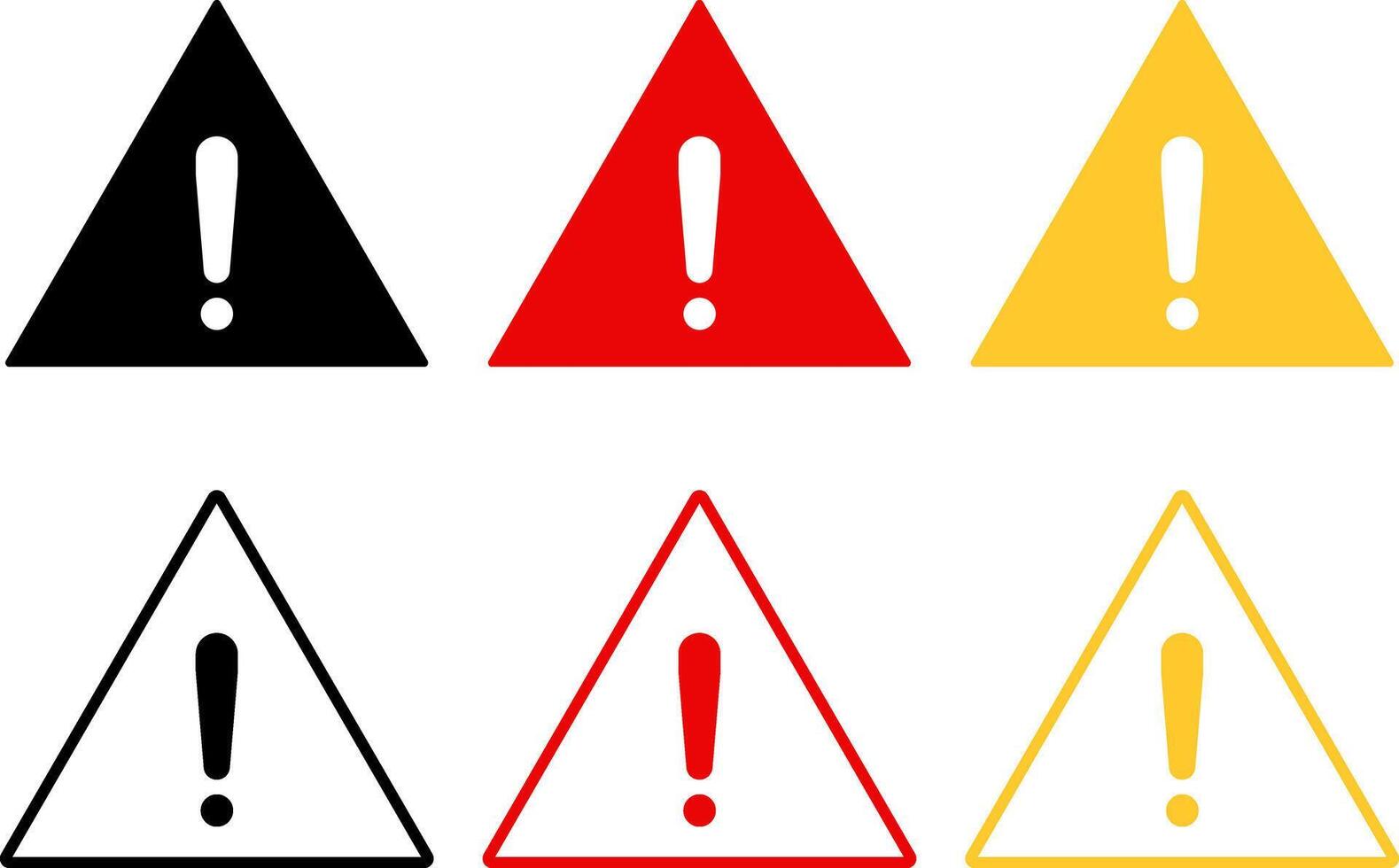 Warning sign icon set. attention icons. exclamation mark sign. Notice icon symbol vector