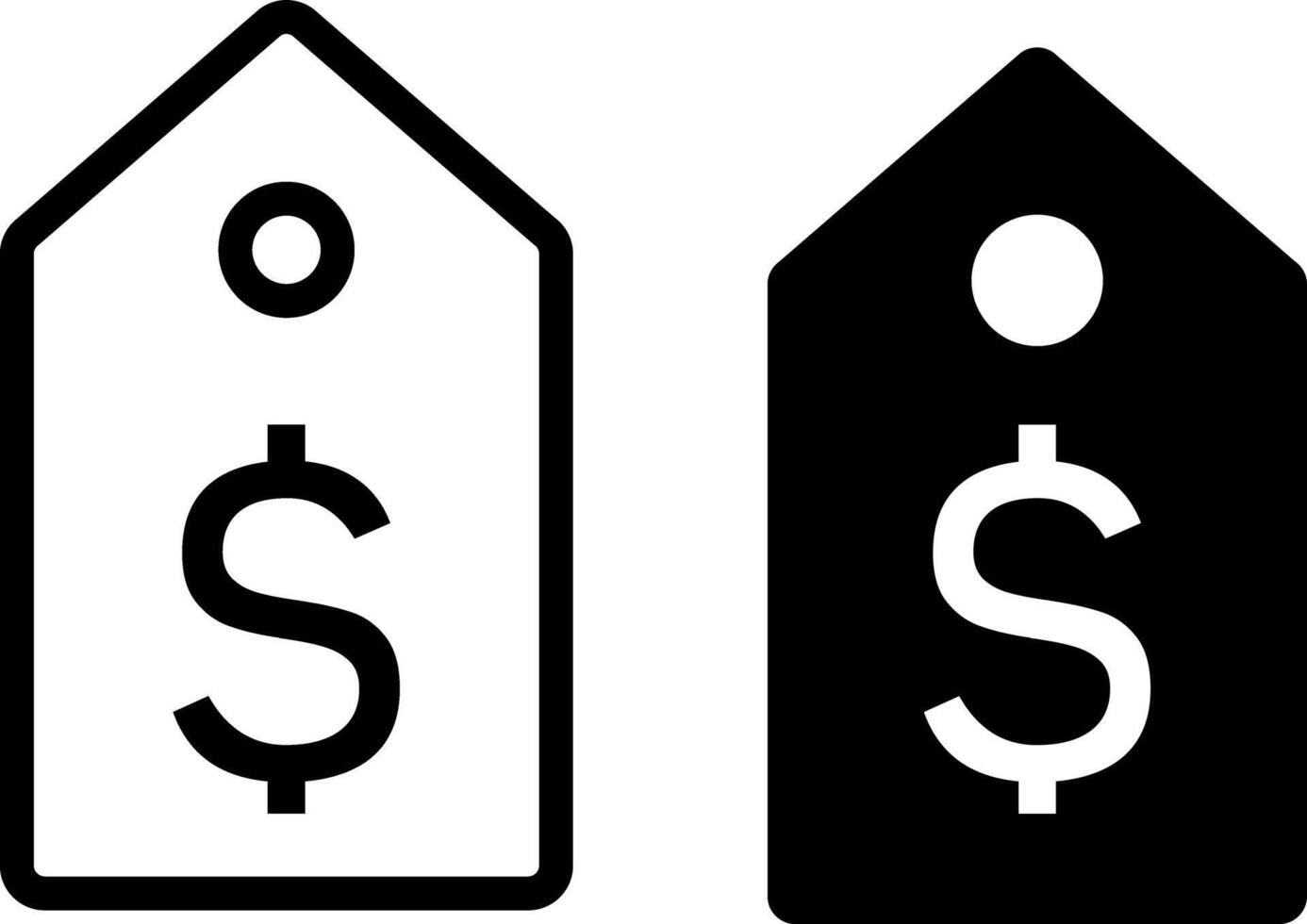 Price tag with dollar sign icon set. Sale label icon symbol. dollar sign price label vector
