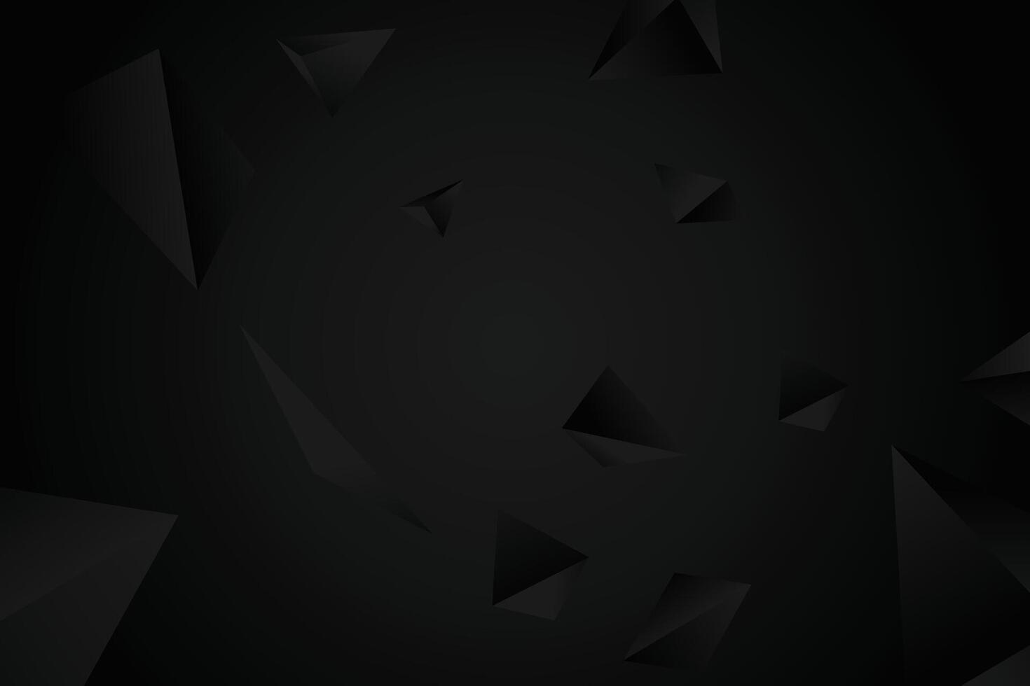 Abstract geometric figures black background mosaic and low polygon triangle texture wallpaper vector
