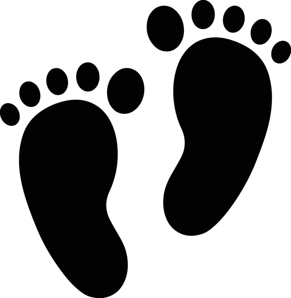 Foot print silhouette clipart illustration vector