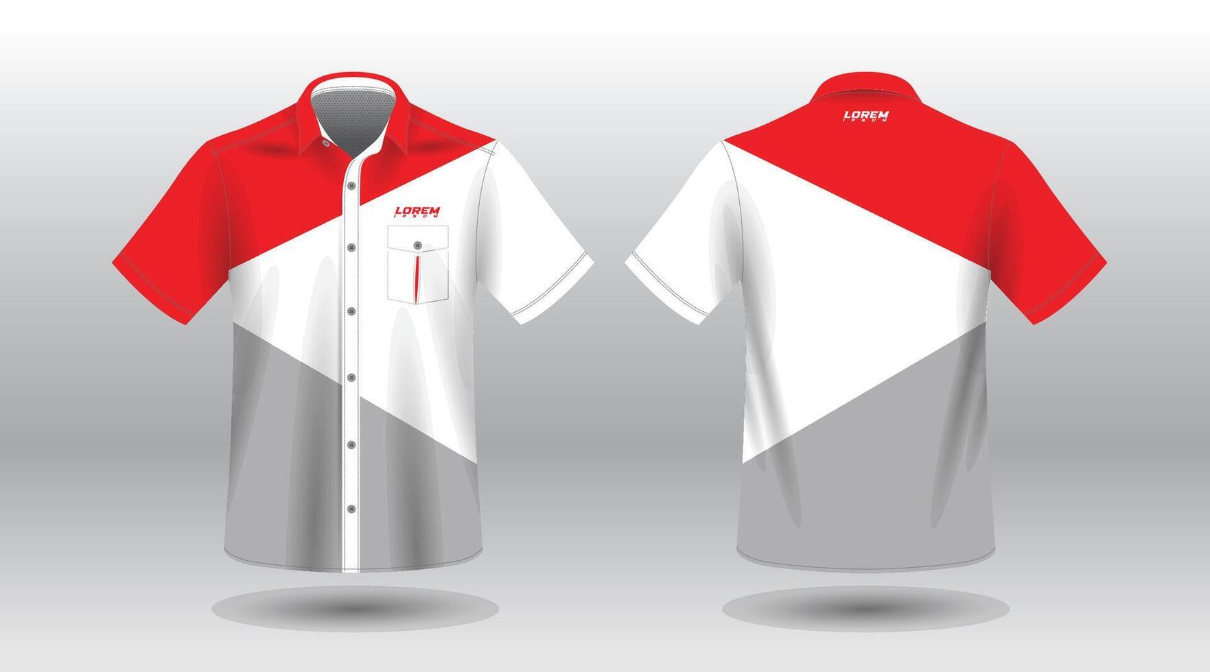 short sleeve work shirt vector