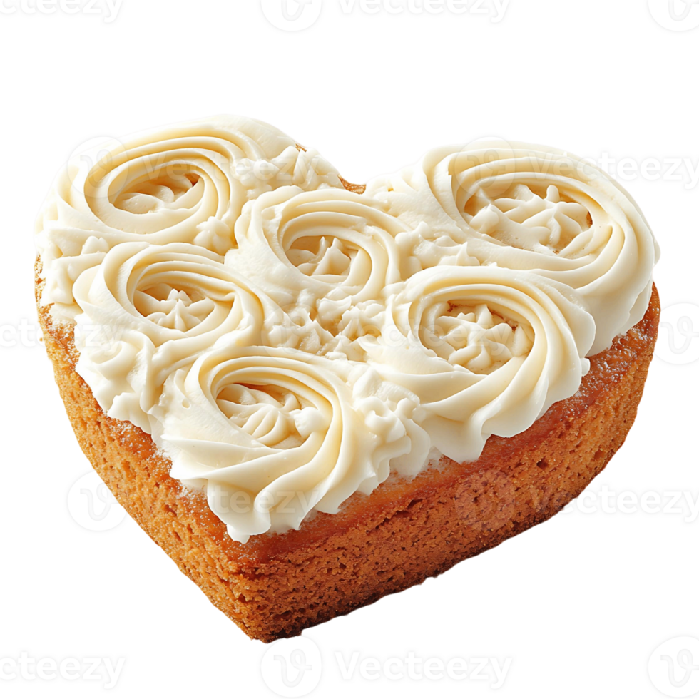 Heart Shaped Cake with White Frosting png
