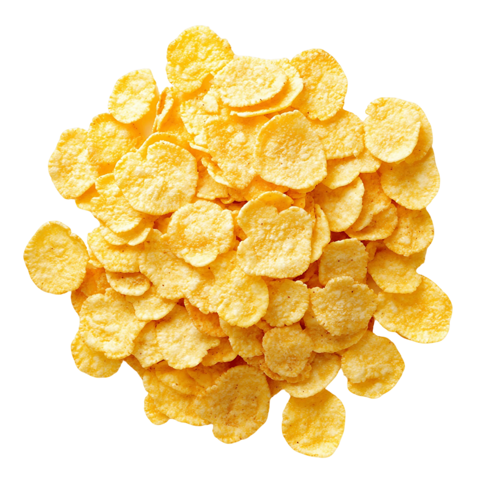 Close Up Shot of Golden Cornflakes png